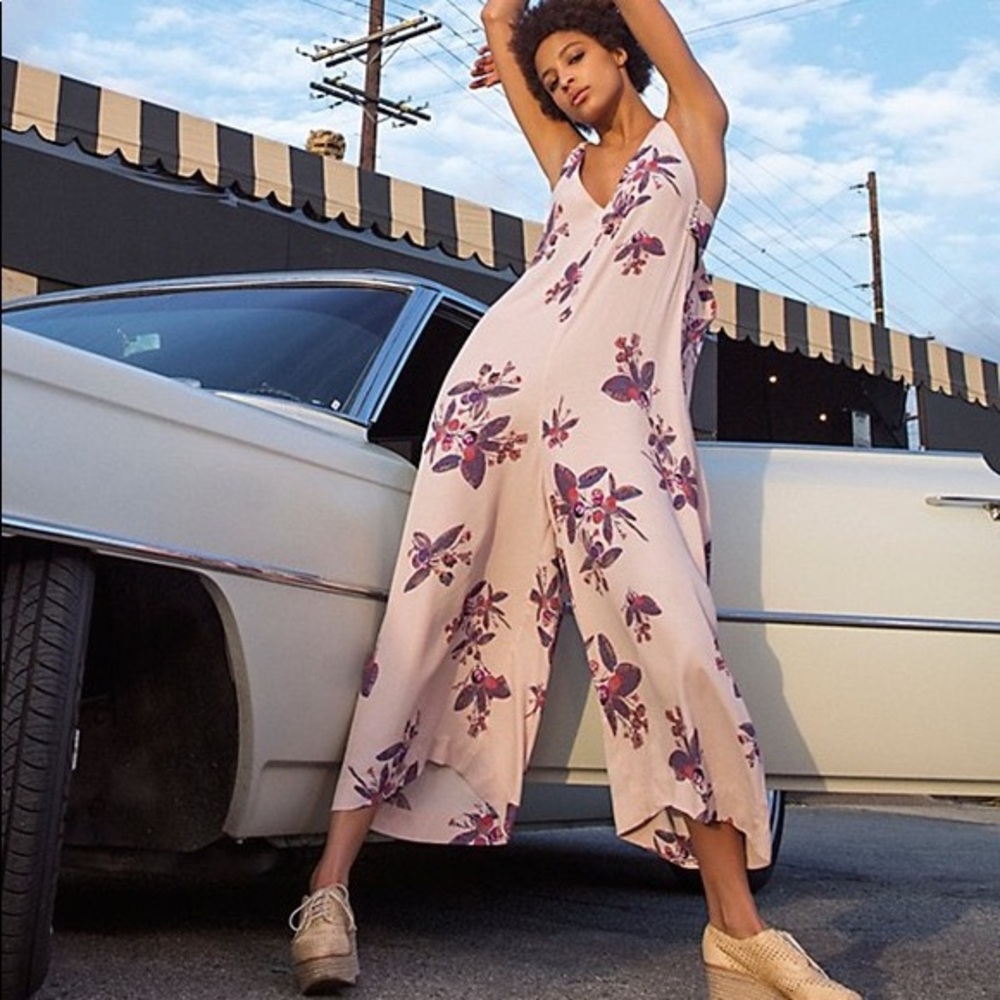 Free People Floral Jumpsuit - Size Small